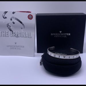 Speedometer steel white cuff bracelet